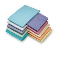 Graham Medical- Paper Bibs 2Ply Paper / 1Ply Poly - 500 Bibs / Box-Blue